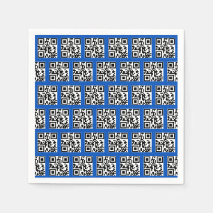 Serviette En Papier Joyeuses Vacances QR Codes sur Bleu