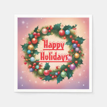 Joyeuses vacances Wreath Colorful Christmas neige