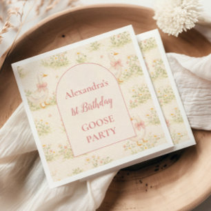 Serviette En Papier Joyeux 1er anniversaire de l'oie vintage