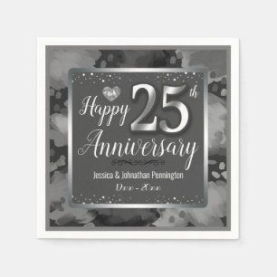 Serviette En Papier Joyeux 25e anniversaire de Mariage