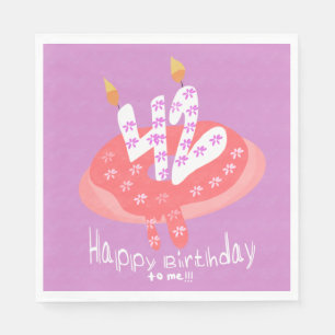 Serviette En Papier Joyeux 42e Anniversaire à moi Gâteau de Donuts Fêt