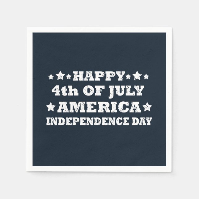 Serviette En Papier Joyeux 4 juillet Amérique (Devant)