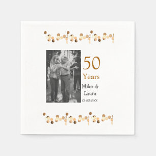 Serviette En Papier Joyeux 50e anniversaire ajouter nom du couple date