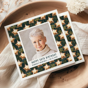 Serviette En Papier Joyeux 50e Anniversaire Photo Star Glamour Ballons