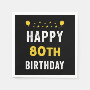 Serviette En Papier Joyeux 80e anniversaire Octogenarian Celebration P