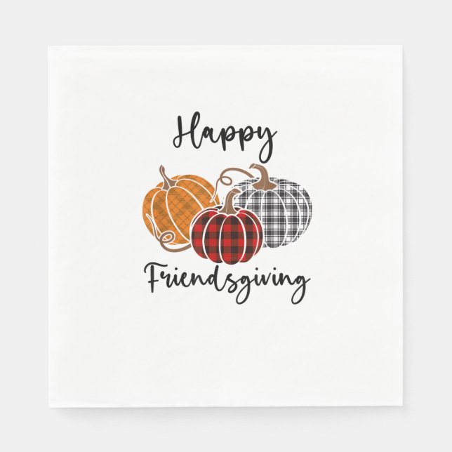 Serviette En Papier Joyeux Ami-Action Plaid Chemise Thanksgiving Homme (Devant)