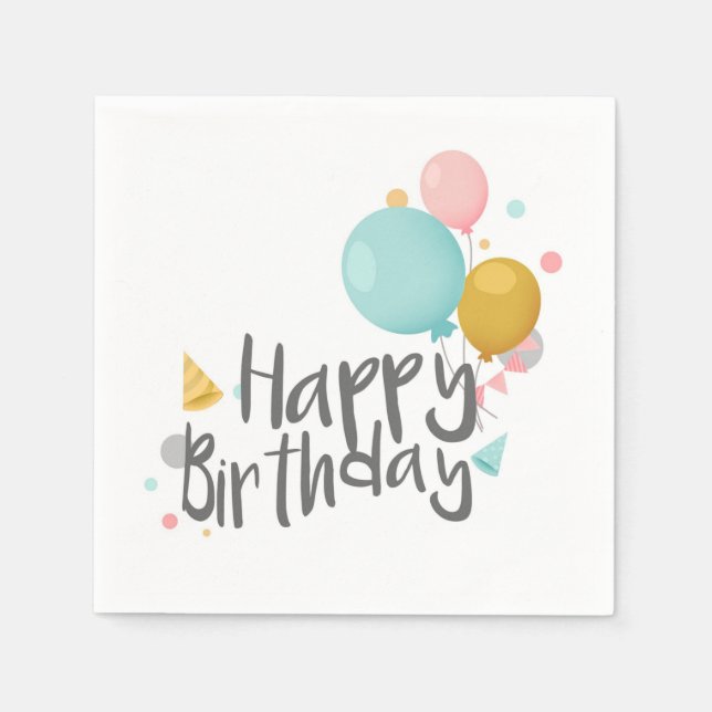 Serviette En Papier Joyeux anniversaire (Devant)