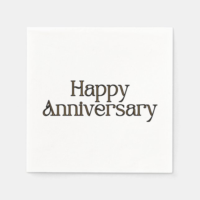 Serviette En Papier Joyeux Anniversaire 3 Ply Napkins (Devant)