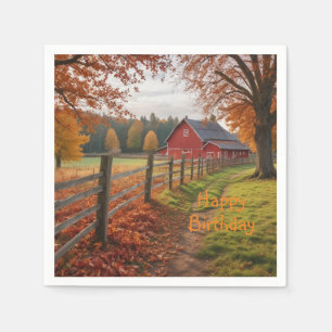 Serviette En Papier Joyeux anniversaire automne