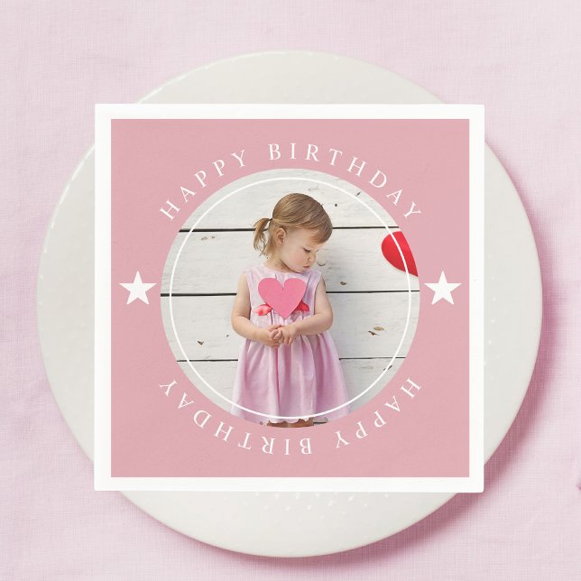 Serviette En Papier Joyeux Anniversaire Avec Photo (Créateur téléchargé)