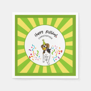 Serviette En Papier Joyeux anniversaire avec votre Beagle Dog Buddy Pa
