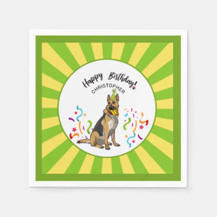 Serviette En Papier Joyeux anniversaire avec votre fête berger alleman