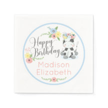 Joyeux anniversaire Bébé Vache Floral 1er annivers