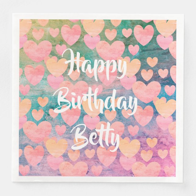 Serviette En Papier Joyeux anniversaire #Betty serviettes de fête par  (Devant)