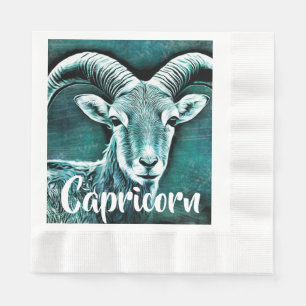 Serviette En Papier Joyeux Anniversaire Capricorne Horoscope Zodiac Ch