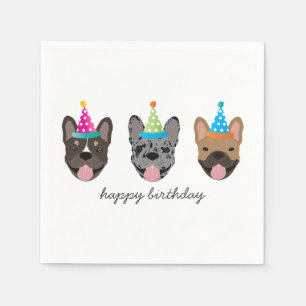 Serviette En Papier Joyeux anniversaire Casquettes français de la Fête