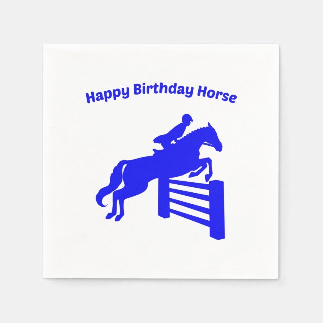 Serviette En Papier Joyeux Anniversaire Chasseur Cheval Jumper, amoure (Devant)