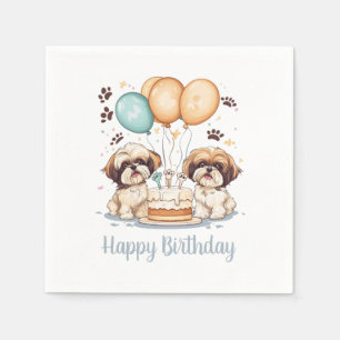Serviette En Papier Joyeux anniversaire Chih Tzu Chiens Anniversaire G