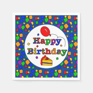 Serviette En Papier Joyeux anniversaire coloré