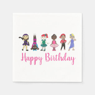 Serviette En Papier Joyeux Anniversaire Danse Thématique Fête Ballet T