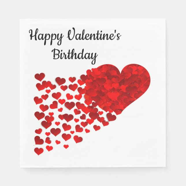 Serviette En Papier Joyeux anniversaire de la Saint-Valentin (Devant)
