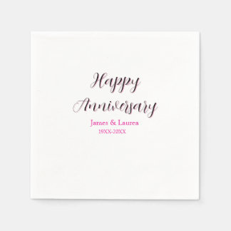 Serviette En Papier Joyeux anniversaire de mariage nom date année simp