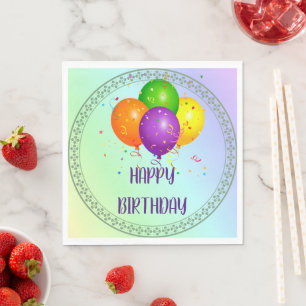 Serviette En Papier Joyeux anniversaire, design populaire,