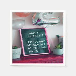 Serviette En Papier Joyeux anniversaire ! Drôle Trouble Coquin