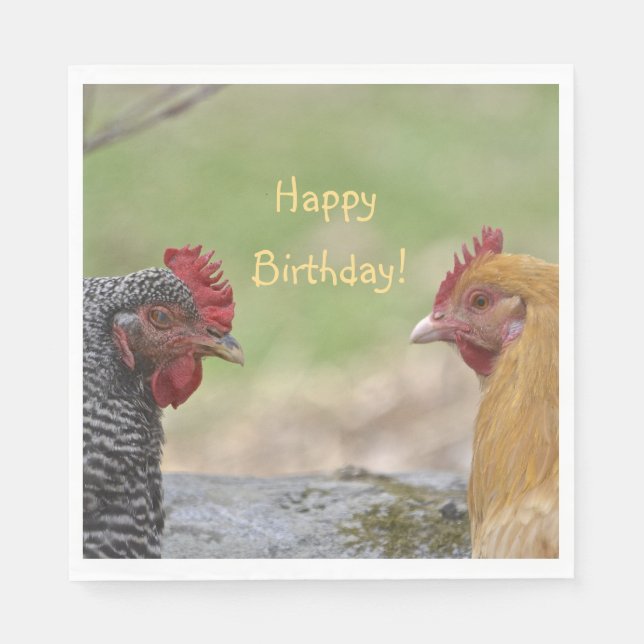 Serviette En Papier Joyeux Anniversaire du poulet (Devant)