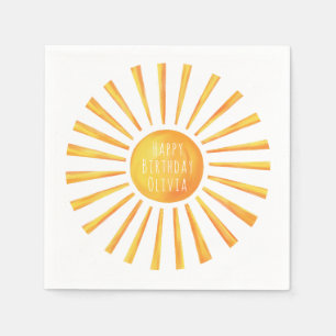 Serviette En Papier Joyeux anniversaire Enfants Soleil