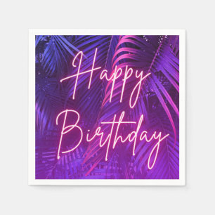 Serviette en papier Joyeux Anniversaire Feuille de