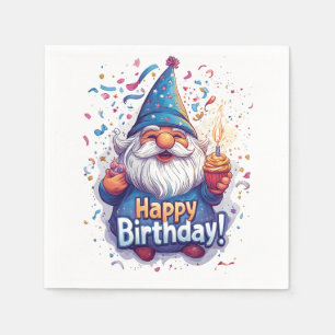 Serviette En Papier Joyeux anniversaire Gnome : Whimsical Birthday Des