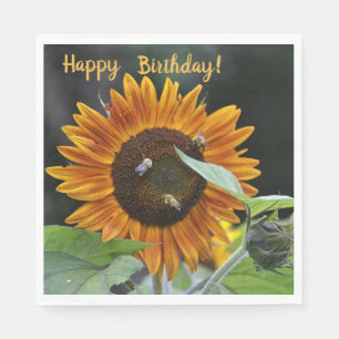 Serviette En Papier Joyeux Anniversaire Golden Tournesol