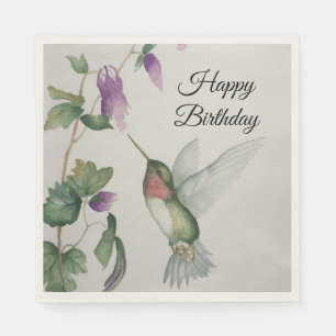 Serviette En Papier Joyeux anniversaire Hummingbird Party Amusant élég