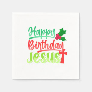 Serviette En Papier Joyeux anniversaire Jésus Noël Joyeux cadeau de No