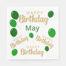 Joyeux anniversaire mai anniversaires Papier Napki