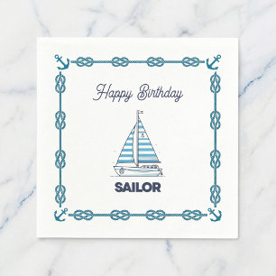 Serviette En Papier Joyeux Anniversaire Marin