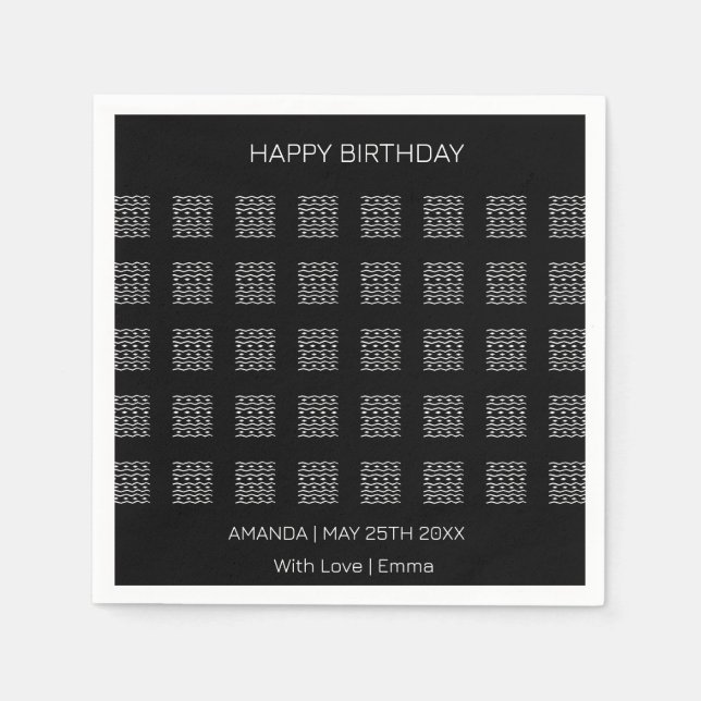 Serviette En Papier Joyeux anniversaire, mignon Motif ethnique (Devant)