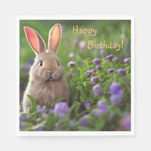 Serviette En Papier Joyeux Anniversaire Mignonne Bunny