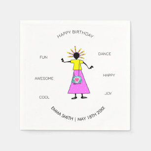 Serviette En Papier Joyeux anniversaire, mignonne et fantastique fête