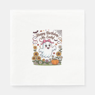Serviette En Papier Joyeux Anniversaire Mlle Emily Halloween Fantôme C