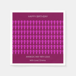 Serviette En Papier Joyeux anniversaire, Motif de tambour Silhouette D