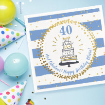 Joyeux anniversaire n'importe quel âge Bleu Blanc 