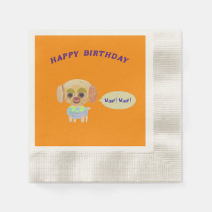 Serviette En Papier Joyeux anniversaire Orange