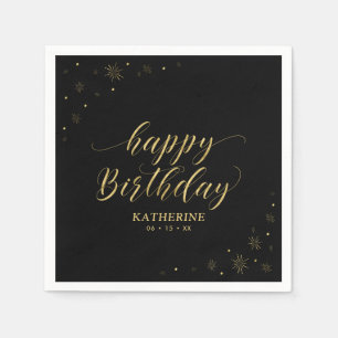 Serviette En Papier Joyeux Anniversaire Papier Moderne Paillettes Fête