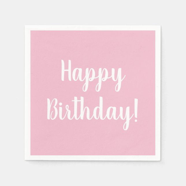 Serviette En Papier Joyeux Anniversaire Pastel rose fête d'anniversair (Devant)