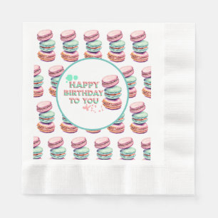 Serviette En Papier Joyeux Anniversaire Pour Vous   Macaron
