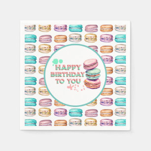 Serviette En Papier Joyeux Anniversaire Pour Vous   Macaron