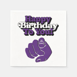 Serviette En Papier Joyeux Anniversaire Pour Vous Purple 3 Ply Napkins