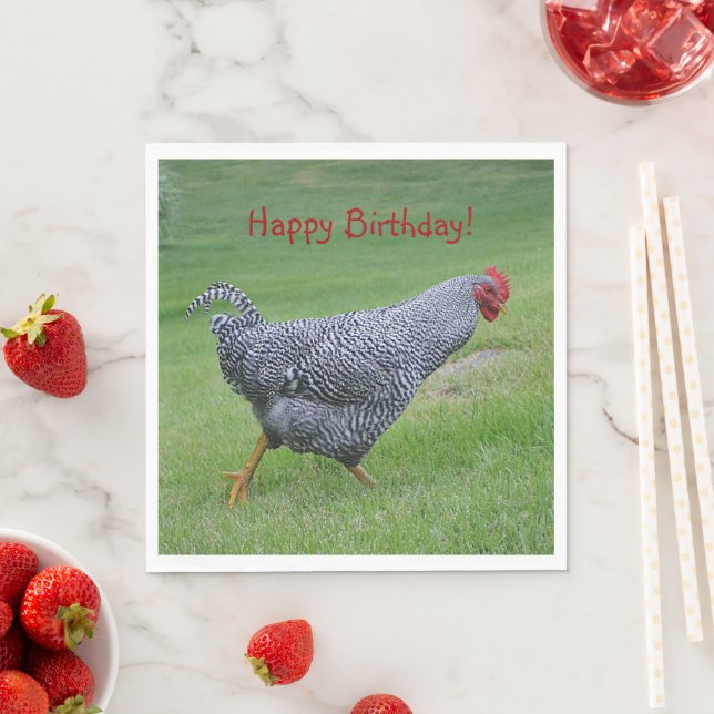 Serviette En Papier Joyeux Anniversaire Promenade de poulet (En situation)